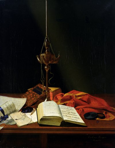 Stilleven met een Bijbel, 1821 door Karl von Bergen